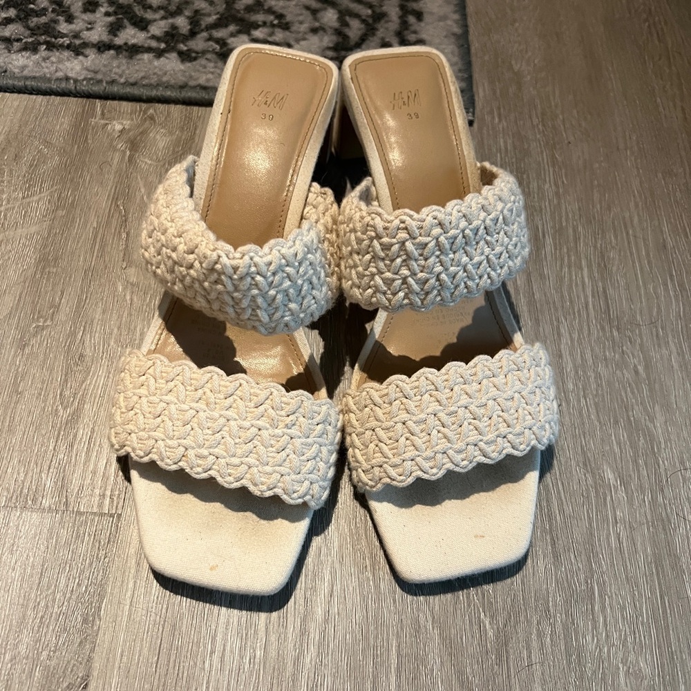 H&M Braided Rope Heel Sandals Size 7